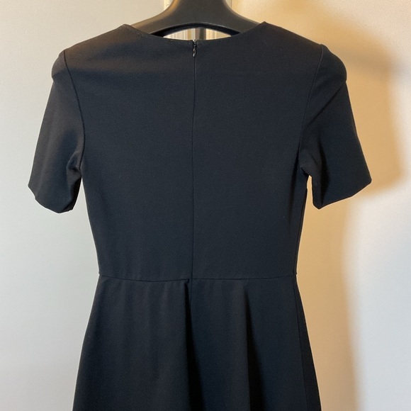 NWT Aqua Black Dress Faux Leather Skirt Short Sleeve Chic Size Large - Picture 7 of 7